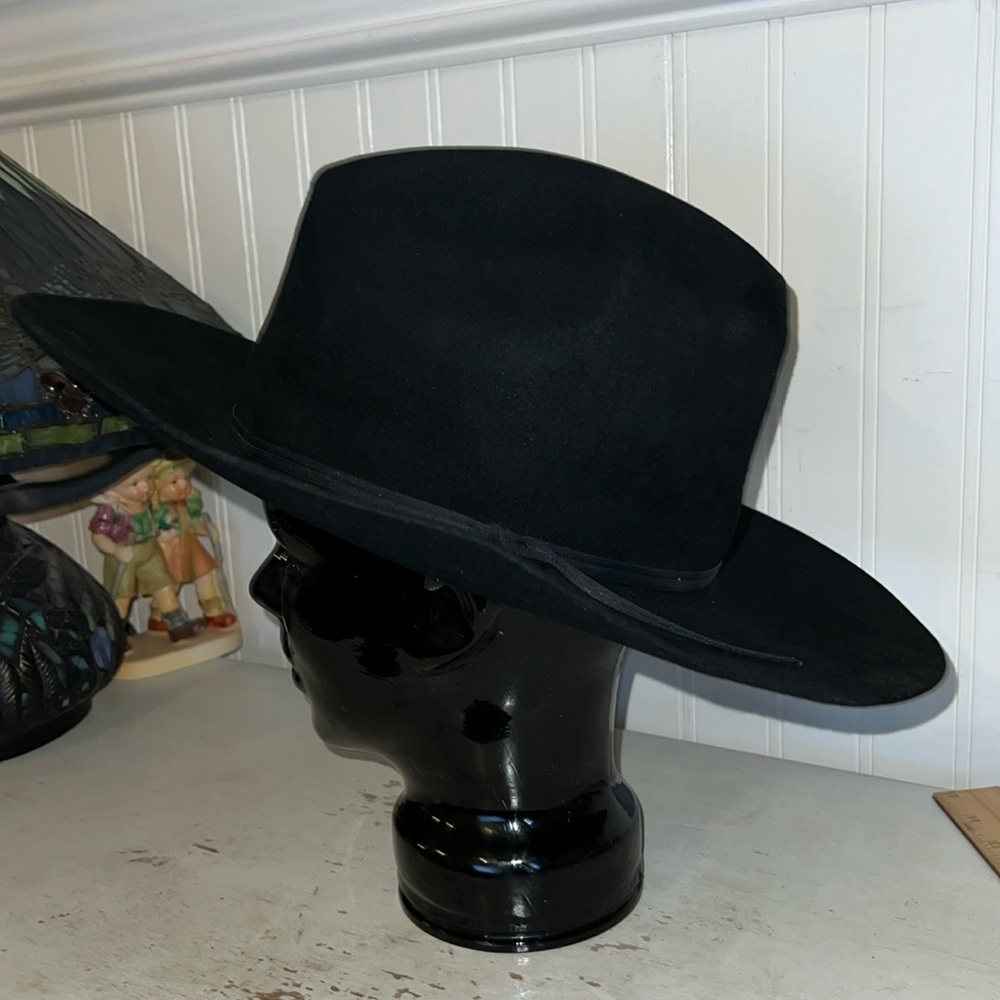 Resistol black 4x beaver wool felt western cowboy hat 7 1/4 self conforming